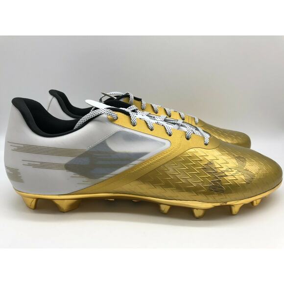 Under Armour Men Blur Lux LE Black History Month Gold Cleats 3023378-901 Sz 16🛒